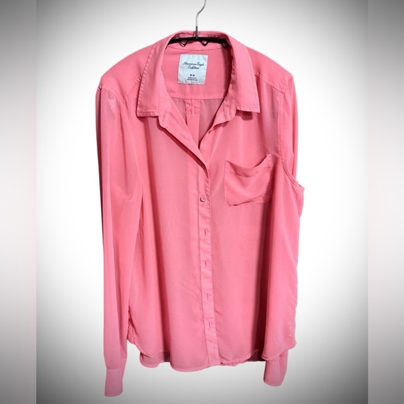 American Eagle Outfitters Tops - American Eagle Outfitters pink Button-Down Shirt